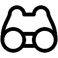 UI Binoculars View Vector SVG Line Icon