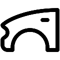 UI Car Fender Vector SVG Line Icon