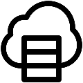 UI Cloud Database Vector SVG Line Icon