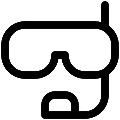UI Diving Mask Vector SVG Line Icon