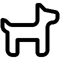 UI Dog Pet Allowed Vector SVG Line Icon