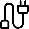 UI Extension Cord Vector SVG Line Icon