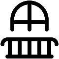 UI Hotel Balcony Vector SVG Line Icon