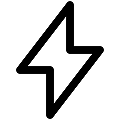 UI Lightning Bolt Vector SVG Line Icon