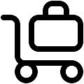 UI Luggage Cart Vector SVG Line Icon