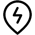 UI Map Pin Electricity Vector SVG Line Icon