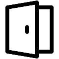 UI Open Door Vector SVG Line Icon