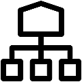 UI Organization Structure Vector SVG Line Icon
