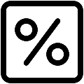 UI Percent Square Vector SVG Icon
