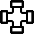 UI Pipe Cross Vector SVG Line Icon