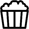 UI Popcorn Bucket Vector SVG Line Icon