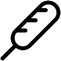 UI Sausage Stick Vector SVG Line Icon