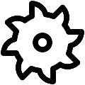 UI Saw Blade Vector SVG Line Icon