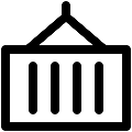 UI Shipping Container Vector SVG Line Icon