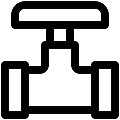 UI Shutoff Valve Vector SVG Line Icon