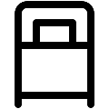 UI Single Bed Vector SVG Line Icon