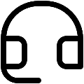 UI Support Headphones Vector SVG Icon
