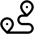 UI Tourist Travel Route Vector SVG Line Icon