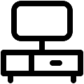 UI Tv Stand Vector SVG Line Icon