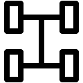 UI Wheelbase Vector SVG Line Icon