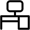 UI Work Table Vector SVG Line Icon